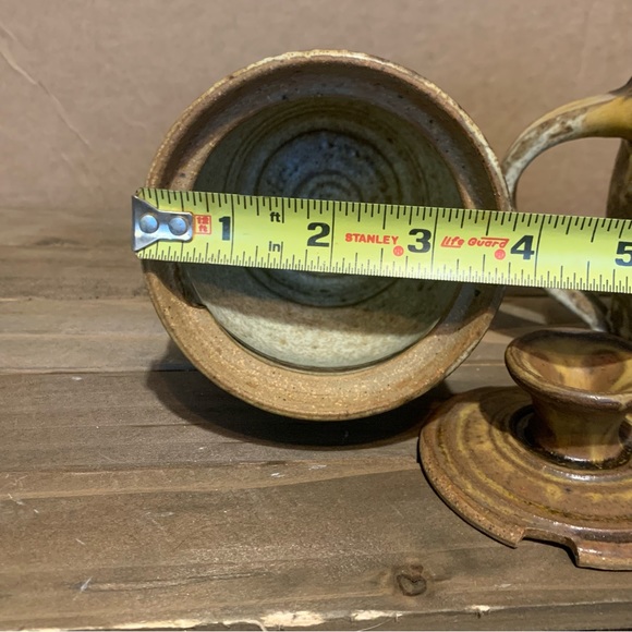 Signed Studio Art Pottery Stoneware Creamer Pitcher Sugar Bowl By Spring RI - Picture 10 of 14